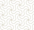 Modern simple geometric vector seamless pattern with gold line texture on white background. Light abstract wallpaper Royalty Free Stock Photo