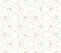 Modern simple geometric vector seamless pattern gold line texture on white background. Light abstract wallpaper, bright Royalty Free Stock Photo