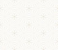Modern simple geometric vector seamless pattern gold line texture on white background. Light abstract wallpaper, bright