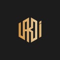 Modern and simple initial letters monogram logo vector icon for company or sports team Royalty Free Stock Photo