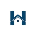 Modern and simple letter H Homes logo concept