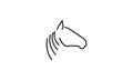 Modern simple lines head horse logo vector icon illustration design