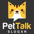 Modern simple minimalist Pet Cat Dog talk bubble chat mascot logo design vector with modern illustration concept style for badge, Royalty Free Stock Photo