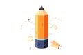 Modern simple pencil icon in flat style. Royalty Free Stock Photo