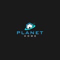 Modern Simple PLANET HOME Building logo design Royalty Free Stock Photo