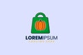 Modern simple pumpkin shop logo icon template Royalty Free Stock Photo