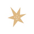 Modern simple star. Gold color flat popular icon on white