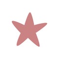 Modern simple star. Pink color flat popular icon on white