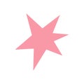 Modern simple star. Pink color flat popular icon on white