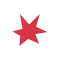 Modern simple star. Red color flat popular icon on white