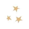 Modern simple stars. Gold color flat popular icon on white