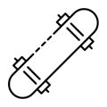 Modern skateboard icon, outline style