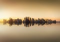 The modern skyline of Doha, Qatar, during sunset time Royalty Free Stock Photo