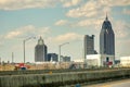 Modern skyline of Mobile, Alabama, view from the interstate Royalty Free Stock Photo