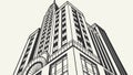 Modern Skyscraper Architecture with a Dynamic Upward Perspective, vector design Generative AI Royalty Free Stock Photo