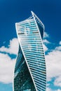 Modern skyscraper of business center. Geometry glass building exterior