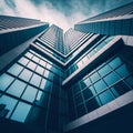 Modern skyscraper with mirror glass.Generative AI