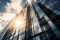 modern skyscraper with reflection of the sun shining in windows Royalty Free Stock Photo