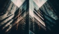 Modern skyscraper reflects city life in geometric glass facade design generated by AI Royalty Free Stock Photo