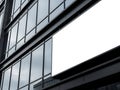 Modern skyscraper windows against cloudy sky Royalty Free Stock Photo