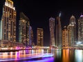 Modern skyscrapers around the harbor in Dubai Marina Royalty Free Stock Photo