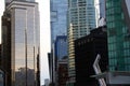 Modern skyscrapers buildings with reflecting glass facade in downtown Vancouver, Canada Royalty Free Stock Photo