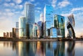 Modern skyscrapers business center Moscow - City in Russia