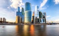 Modern skyscrapers business center Moscow - City in Russia Royalty Free Stock Photo