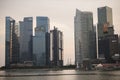 Modern skyscrapers in business district of Singapore City. Royalty Free Stock Photo