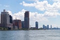 Modern Skyscrapers with Construction in the Long Island City Queens Skyline along the East River in New York City Royalty Free Stock Photo