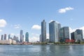 Long Island City Queens Skyline along the East River with the Pepsi Cola Sign in New York City Royalty Free Stock Photo