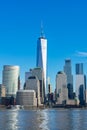 Lower Manhattan New York City Skyline along the Hudson River Royalty Free Stock Photo