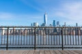 Lower Manhattan New York City Skyline along the Hudson River viewed from Jersey City Royalty Free Stock Photo