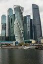Modern skyscrapers of the Moscow International Business Centre MIBC on the Moscow river embankment. Russia. Royalty Free Stock Photo