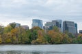 Rosslyn Virginia Skyline and the Potomac River seen from Georgetown in Washington D.C. Royalty Free Stock Photo