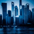 Modern skyscrapers standing by huangpu river,shanghai Royalty Free Stock Photo