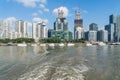 Modern skyscrapers standing by huangpu river,shanghai Royalty Free Stock Photo