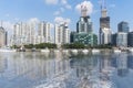 Modern skyscrapers standing by huangpu river,shanghai Royalty Free Stock Photo