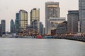 Modern skyscrapers standing by huangpu river, shanghai Royalty Free Stock Photo