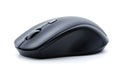 Modern sleek black wireless computer mouse isolated on a clean white background Royalty Free Stock Photo