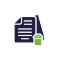 Icon for File Management and Document Deletion in an Office Environment and Workflow Royalty Free Stock Photo