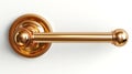 Modern sleek Golden Nickel Latch Door Handle isolated on white background. Contemporary doorknob with a glossy finish