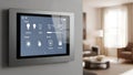 Smart Home Control Panel with Lighting, Climate, and Security Features Royalty Free Stock Photo