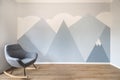 Modern scandinavian style design mural painted room