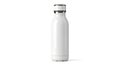 Modern sleek white insulated water bottle with silver cap for hydration Royalty Free Stock Photo