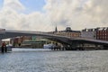 A modern sliding pedestrian bridge in Copenhagen