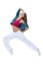 Modern slim woman dancer dancing Royalty Free Stock Photo