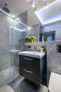 Modern small bathroom in stylish apartment Royalty Free Stock Photo