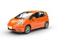 Modern small orange compact car