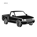 Modern small pickup truck vector illustration icon. Royalty Free Stock Photo